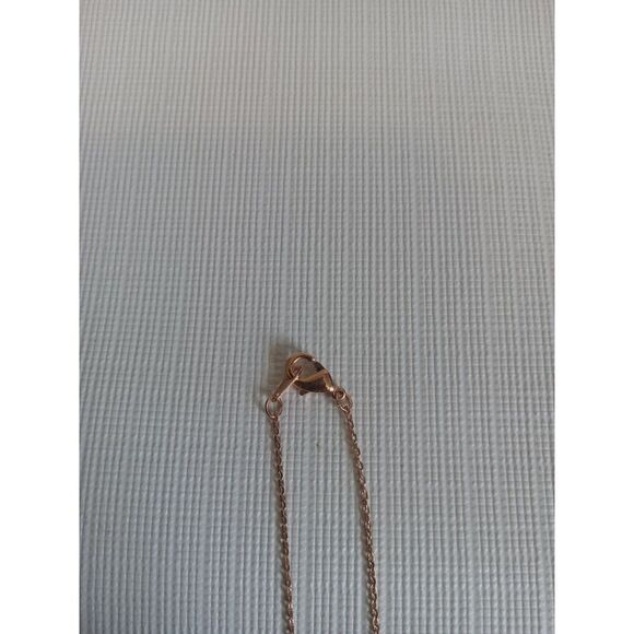 Rose Gold Copper Toned Lightweight Metal State of Texas Shaped Pendant Necklace - Picture 8 of 9